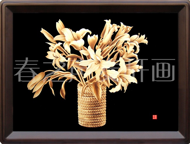 <百合花>麦秆画