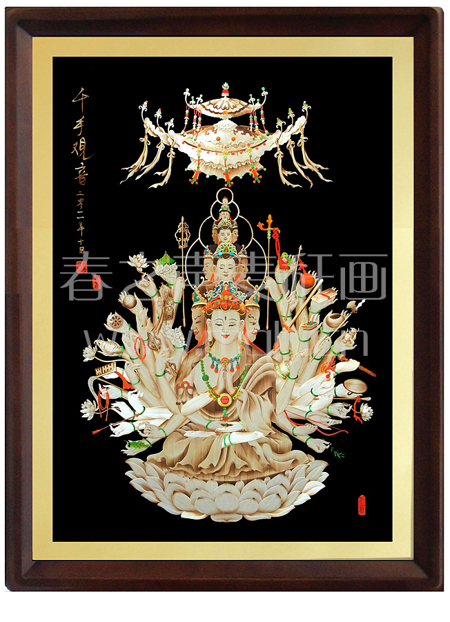 <千手观音>麦秆画