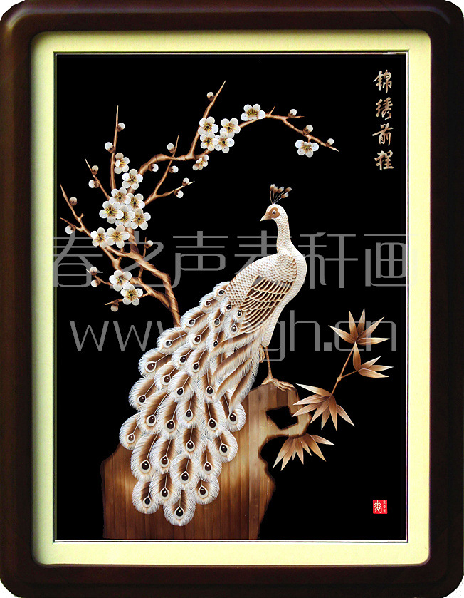 装饰画麦秆画锦绣前程