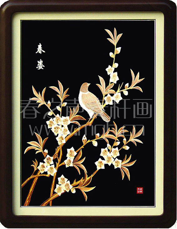装饰画麦秆画春姿