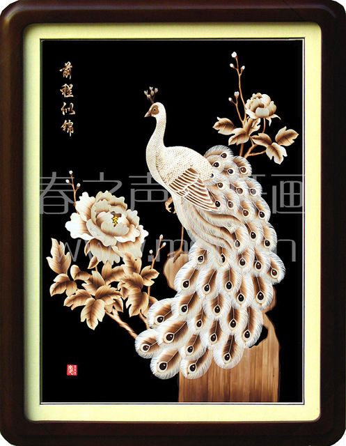 装饰画麦秆画前程似锦