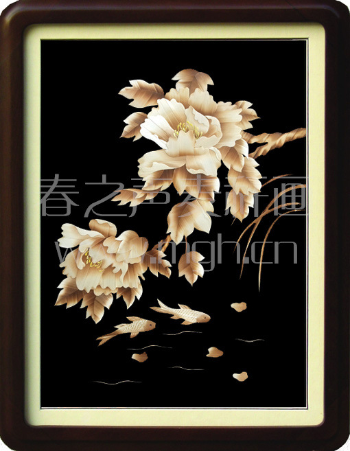 装饰画麦秆画花溪