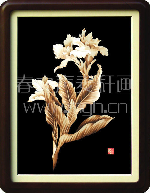 装饰画芯麦秆画手工艺品美人蕉