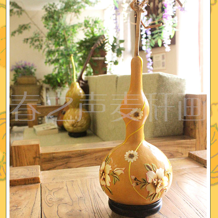 民间手工艺品大号麦秆画葫芦